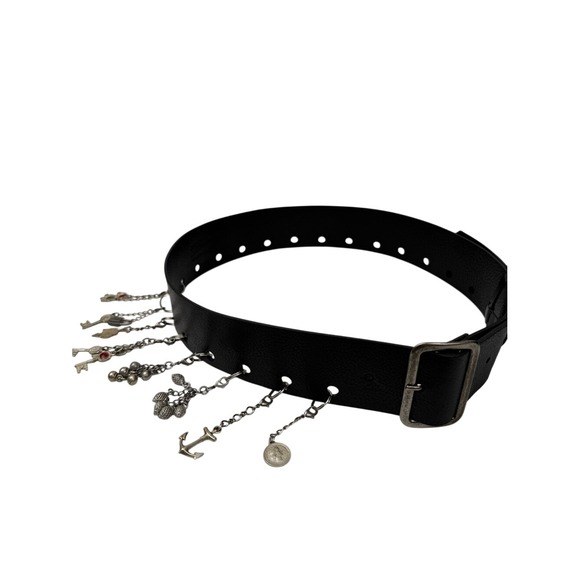 Jean Paul Gaultier Accessories - Jean Paul Gaultier | Black Leather Figural Charm Statement Belt | EU 48